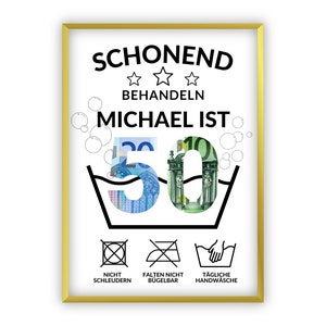 Geldcadeau voor een 50e verjaardag | A4 | Creatief geld weggeven | Leeftijd kan worden aangepast | Last minute cadeau om zelf te printen | Pdf