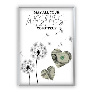 Money Gift for Birthday Creative Money Gift | Dream Maker | Last-Minute Self-Printable Gift | Dandelion | may all your wishes come true PDF