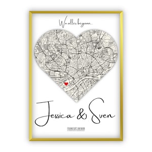 Wedding gift | Where it all began | Coordinates picture | Wedding day | Anniversary | Gift for couples | Valentine&#39;s Day | Engagement