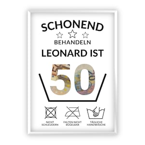 Regalo in denaro per il cinquantesimo compleanno I regalo di compleanno cinquanta divertente | regalo di compleanno rotondo denaro personalizzato I PDF Scarica