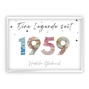 Regalo in denaro per il 66esimo compleanno | 1959 | Regala soldi in modo creativo | Il tuo primo milione | Regalo dell'ultimo minuto da stampare | PDF