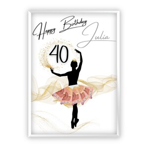 Regalo in denaro per il 40esimo compleanno | Personalizzato | L'età può essere regolata individualmente | Migliore amico | donna | Ragazza | Ballerine | Balletto | PDF