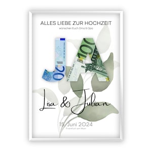 Geldgeschenk Hochzeit | JA | Personalisierbar | DIY | Hochzeitsgeschenke Geld basteln | PDF Download