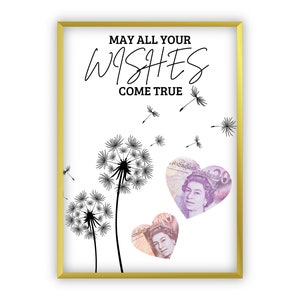 Money Gift for Birthday Creative Money Gift | Dream Maker | Last-Minute Self-Printable Gift | Dandelion | may all your wishes come true PDF