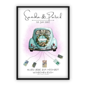 Geldgeschenk Hochzeit | A4 | Hochzeitsauto | DIY | Individuell |  Hochzeitsgeschenke Geld | Last-Minute Geschenk zum Selbstdrucken | PDF