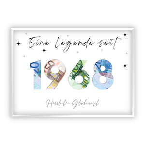 Regalo in denaro per il 57° compleanno | 1968 | Regala soldi in modo creativo | Il tuo primo milione | Regalo dell'ultimo minuto da stampare | PDF