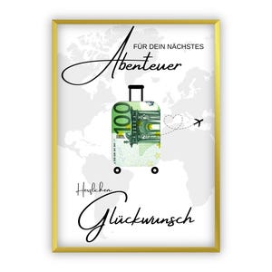Geldgeschenk zum Geburtstag | A4 | Reise | Happy Birthday | Für dein nächstes Abenteuer | Last-Minute Geschenk zum Selbstdrucken | PDF
