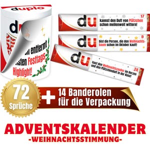 Banderolen passend für duplo® | Adventskalender für Erwachsene und Kinder | Geschenk | Sprüche | Geschenkidee | Weihnachten | Download