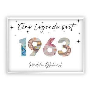 Regalo in denaro per il 62esimo compleanno | 1963 | Regala soldi in modo creativo | Il tuo primo milione | Regalo dell'ultimo minuto da stampare | PDF