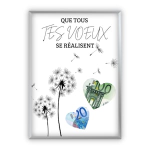 カドー ダルジャン プール アニヴェルセル Cadeau d'Argent Créatif |タンポポ時計 | Réalisateur de Vœux | Cadeau de Dernière Minute à Imprimer
