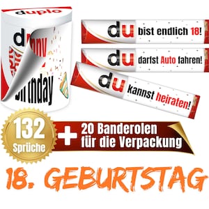 Etichette adatte per duplo® | Regalo per i bambini che compiono 18 anni | Detti | Ultimo minuto | Idea regalo | Adulto | Scarica | PDF