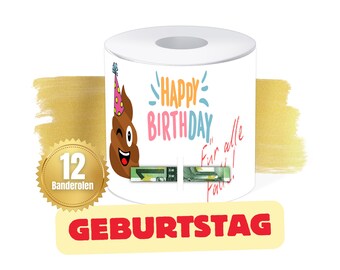 Money gift for birthday adults | Sayings | Last minute | Gift idea | Toilet paper bands | Adults | Download | PDF