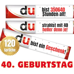 Banderolen passend für duplo® | Geschenk zum 40. Geburtstag Erwachsene und Kinder | Sprüche | Geschenkidee | Meilenstein | Download | PDF