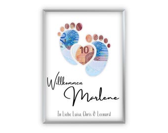 Cash gift for birth | Personalizable | Son daughter baby | Birth gift | Baby gift | Gift idea | Last minute | PDF