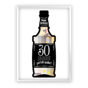 Regalo in denaro per il tuo trentesimo compleanno | A4 | Regala soldi in modo creativo | perfettamente invecchiato | Whisky | Regalo dell'ultimo minuto da stampare | PDF