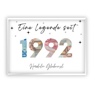 Regalo in denaro per il tuo 33esimo compleanno | 1992 | Regala soldi in modo creativo | Il tuo primo milione | Regalo dell'ultimo minuto da stampare | PDF