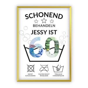 Cash gift 60th birthday I Birthday gift sixty funny | round birthday gift personalized money I PDF Download