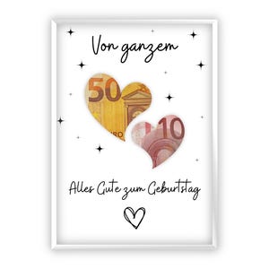 Regalo creativo in denaro per il compleanno | Con tutto il cuore | Regalo dell'ultimo minuto da stampare | PDF