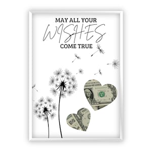 Regalo in denaro per il compleanno Regalo in denaro creativo | Creatore di sogni | Regalo autostampabile dell'ultimo minuto | Dente di leone | che tutti i tuoi desideri diventino realtà PDF