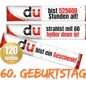 Banderolen passend für duplo® | Geschenk zum 60. Geburtstag Erwachsene | Sprüche | Last Minute | Geschenkidee | Meilenstein | Download | PDF