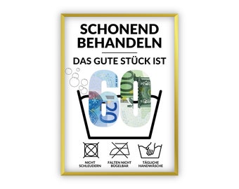 Cash gift for 60th birthday | A4 | Give money creatively | The good piece is 60 | Last-minute gift to print yourself | PDF