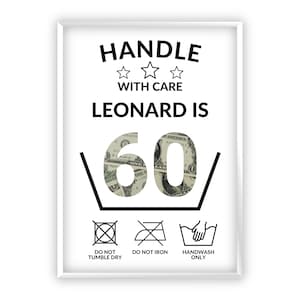 Regalo in denaro per il 60° compleanno | Divertente regalo per il 60° compleanno | Regalo in denaro personalizzato per il compleanno di Milestone | Regalo dell'ultimo minuto | Scarica il pdf