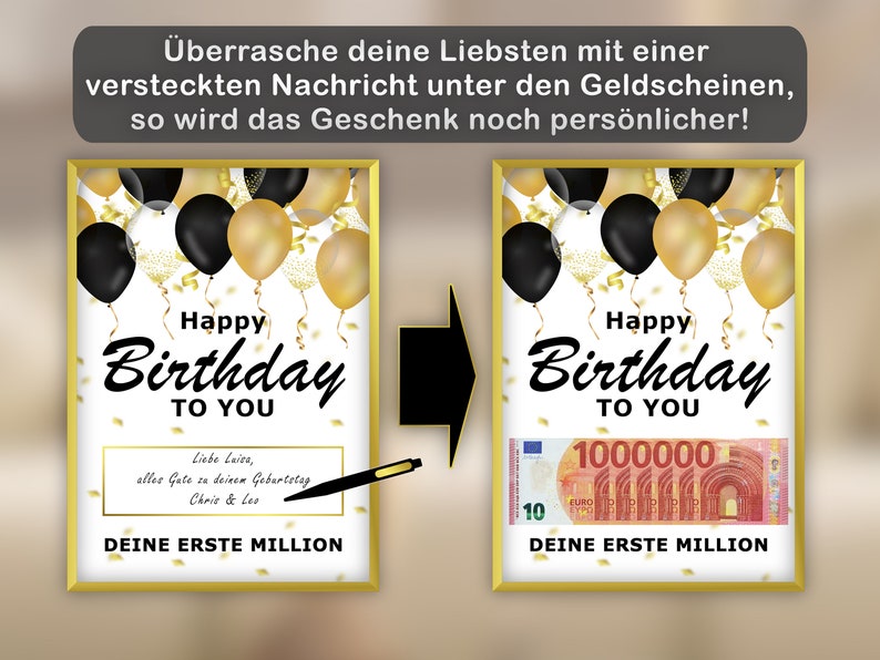 Deine Erste Million Vorlage Pdf Kostenlos Geldgeschenk Deine erste Million, personalisierte PDF Vorlage