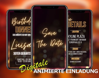 Digital birthday invitation | WhatsApp birthday invitation | E-card invitation card | Birthday party | Editable | To send