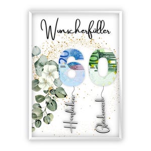 Compleanno regalo in denaro | Regala soldi in modo creativo | 60esimo compleanno | esauditore di desideri | Regalo dell'ultimo minuto da stampare | PDF