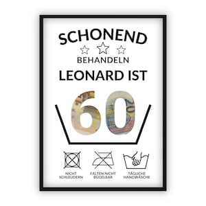 Geldgeschenk zum 60 Geburtstag | A4 | Geld kreativ verschenken | Alter individuell gestaltbar | Last-Minute Geschenk zum Selbstdrucken | PDF
