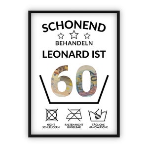 Geldgeschenk 60. Geburtstag I  Geburtstagsgeschenk sechzig lustig | runder Geburtstag Geschenk personalisiert Geld I PDF Download