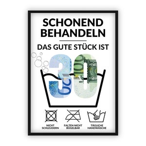 Money gift for 30th birthday | A4 | Give money creatively | The good piece is 30 | Last-minute gift to print yourself | PDF