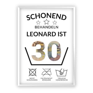 Regalo in denaro per il trentesimo compleanno I regalo di compleanno trenta divertente | regalo di compleanno rotondo denaro personalizzato I PDF Scarica