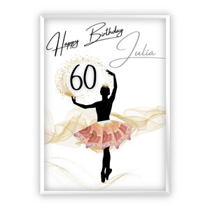 Regalo in denaro per il 60esimo compleanno | Personalizzato | L'età può essere regolata individualmente | Migliore amico | donna | Ragazza | Ballerine | Balletto | PDF