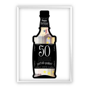 Regalo in denaro per il tuo cinquantesimo compleanno | A4 | Regala soldi in modo creativo | perfettamente invecchiato | Whisky | Regalo dell'ultimo minuto da stampare | PDF