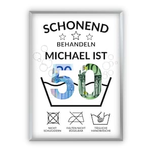 Money gift for a 50th birthday | A4 | Give money away creatively | Age can be customized | Last minute gift to print yourself | PDF