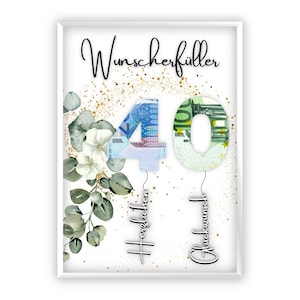 Compleanno regalo in denaro | Regala soldi in modo creativo | 40esimo compleanno | esauditore di desideri | Regalo dell'ultimo minuto da stampare da soli | PDF