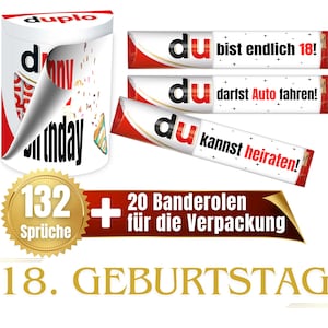 Banderolen passend für duplo® | Geschenk zum 18 Geburtstag Kinder | Sprüche | Geschenkidee | Volljährig | Download | PDF