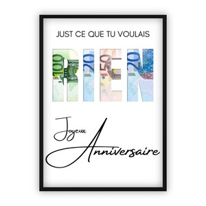 Cadeau aniversário RIEN | Cadeau baba | Affiche surpresa para ingressos à venda | Aniversário Marrant | Baixe imediatamente