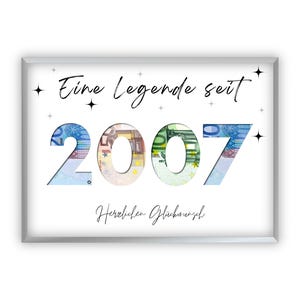 Geldgeschenk zum 18 Geburtstag | 2007 | Geld kreativ verschenken | Deine erste Million | Last-Minute Geschenk zum Selbstdrucken | PDF