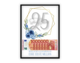 Regalo de dinero para las bodas de plata | Regala dinero de forma creativa | cumplidor de deseos | 25º aniversario de bodas | Bodas de Plata | 25 años de matrimonio | PDF