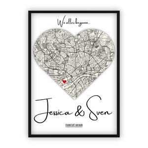 Cadeau de mariage | Où tout a commencé | Coordonnées image | anniversaire de mariage | anniversaire | Cadeau pour les couples | Saint Valentin | fiançailles