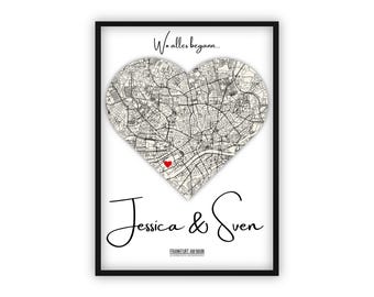Wedding gift | Where it all began | Coordinates picture | Wedding day | Anniversary | Gift for couples | Valentine's Day | Engagement