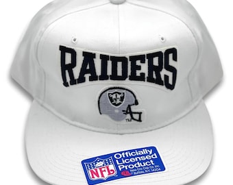 T.H【希少】90s New Era LosAngeles Raiders Vintage Los Angeles Raiders Logo Athletic Snapback Hat Cap