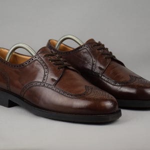 Bally Vasano heren bruin donker derby brogue officiële vintage formele kleding schoenen Zwitserland Oxford schoenen maat US 9.5 UK 8.5 EU 42.5