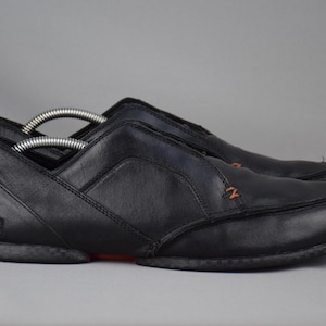 Rare HUB Men&#39;s Sneakers Black Leather Vintage Designer Shoes US 10 UK 9.5 Eu 44