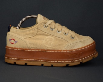 Zapatillas deportivas vintage The Art Company con plataforma y sistema de aire doble para mujer, color beige, talla EE. UU. 4.5, Reino Unido 3, UE 36