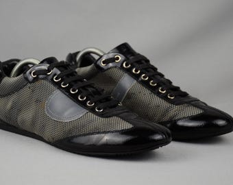 Zapatillas Dior Homme B65 2008 vintage de piel y tela, color negro, talla EU 42 / US 9 / UK 8.