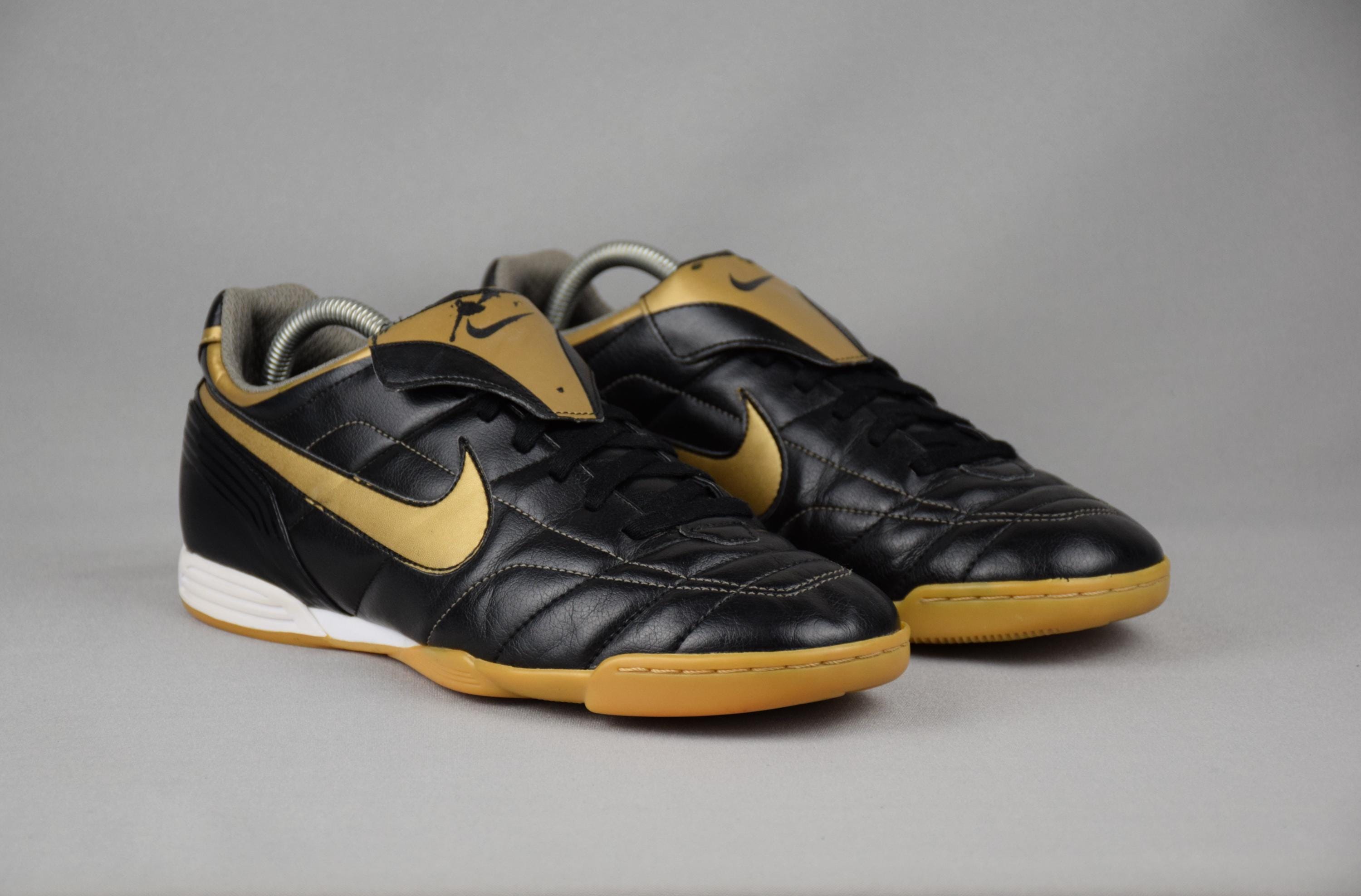 indoor soccer shoes black and gold