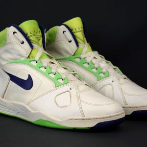 Super Rare Nike Air Sabre Flight High Vintage Basketball Sneakers 1991 Collectible Shoes White &#39;91 US 11.5 UK 10.5 EU 45.5